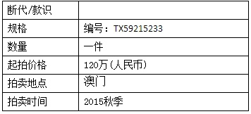 2015年澳门开奖记录